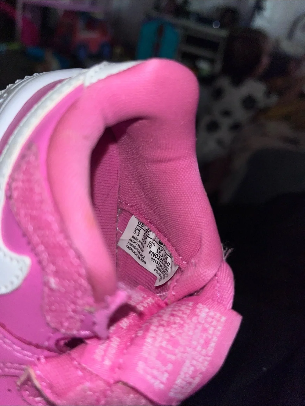 Nike force 1 low EasyOn toddler 4C pink/white